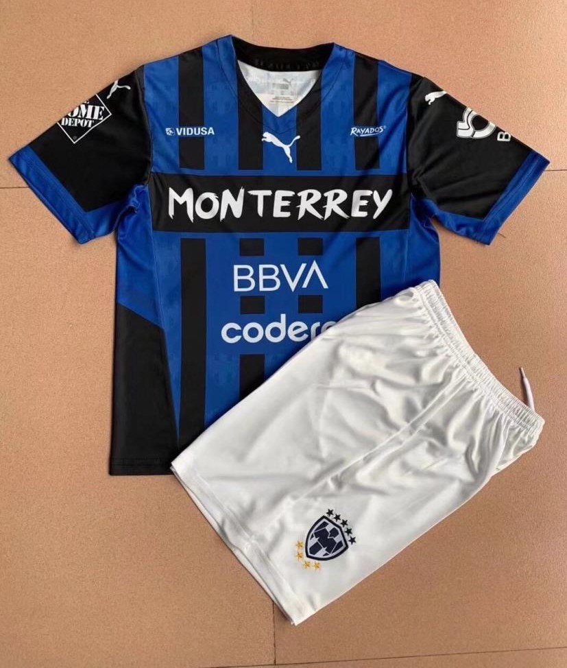 Kids-Monterrey 21/22 Third Blue/Black Soccer Jersey